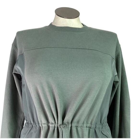 Athleta Sweatshirt Womens M Green Long Sleeve Triumph Hybrid Crewneck - Picture 3 of 11